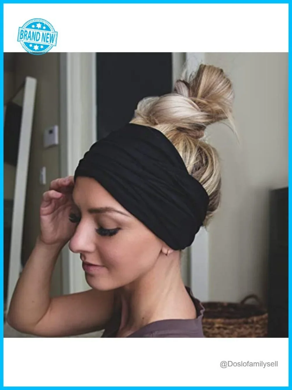 Extra Wide 7'' Anti Slip Knotted Headbands for Women Boho Stretch Hair Bands 2